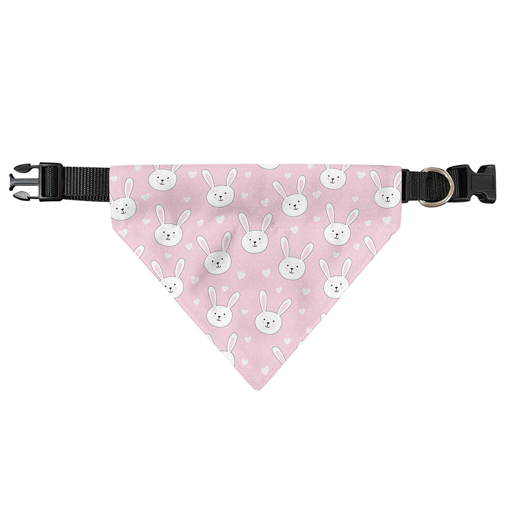 Pink Rabbit Pattern Print Over The Collar Dog Bandana