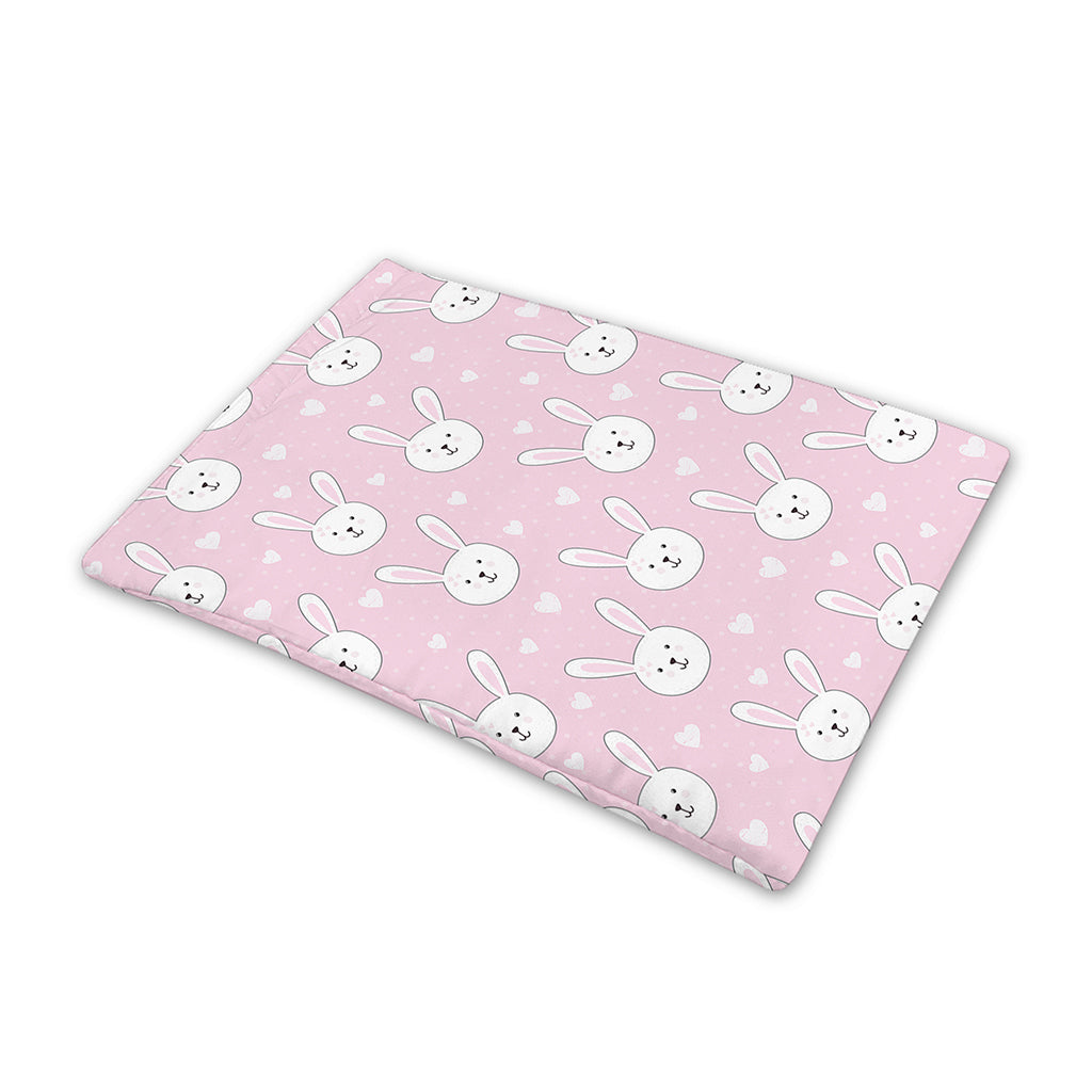 Pink Rabbit Pattern Print Pet Cooling Mat Cover