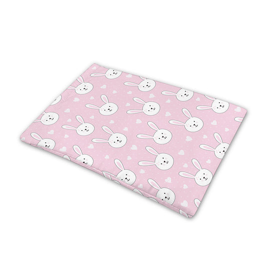 Pink Rabbit Pattern Print Pet Cooling Mat Cover