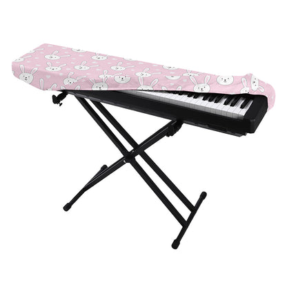 Pink Rabbit Pattern Print Piano Keyboard Cover