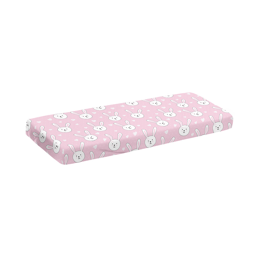 Pink Rabbit Pattern Print Piano Keyboard Cover