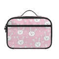 Pink Rabbit Pattern Print Portable Lunch Bag