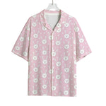 Pink Rabbit Pattern Print Rayon Hawaiian Shirt