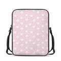 Pink Rabbit Pattern Print Rectangular Crossbody Bag