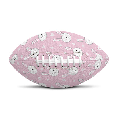Pink Rabbit Pattern Print Rugby Ball