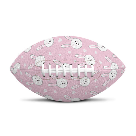 Pink Rabbit Pattern Print Rugby Ball
