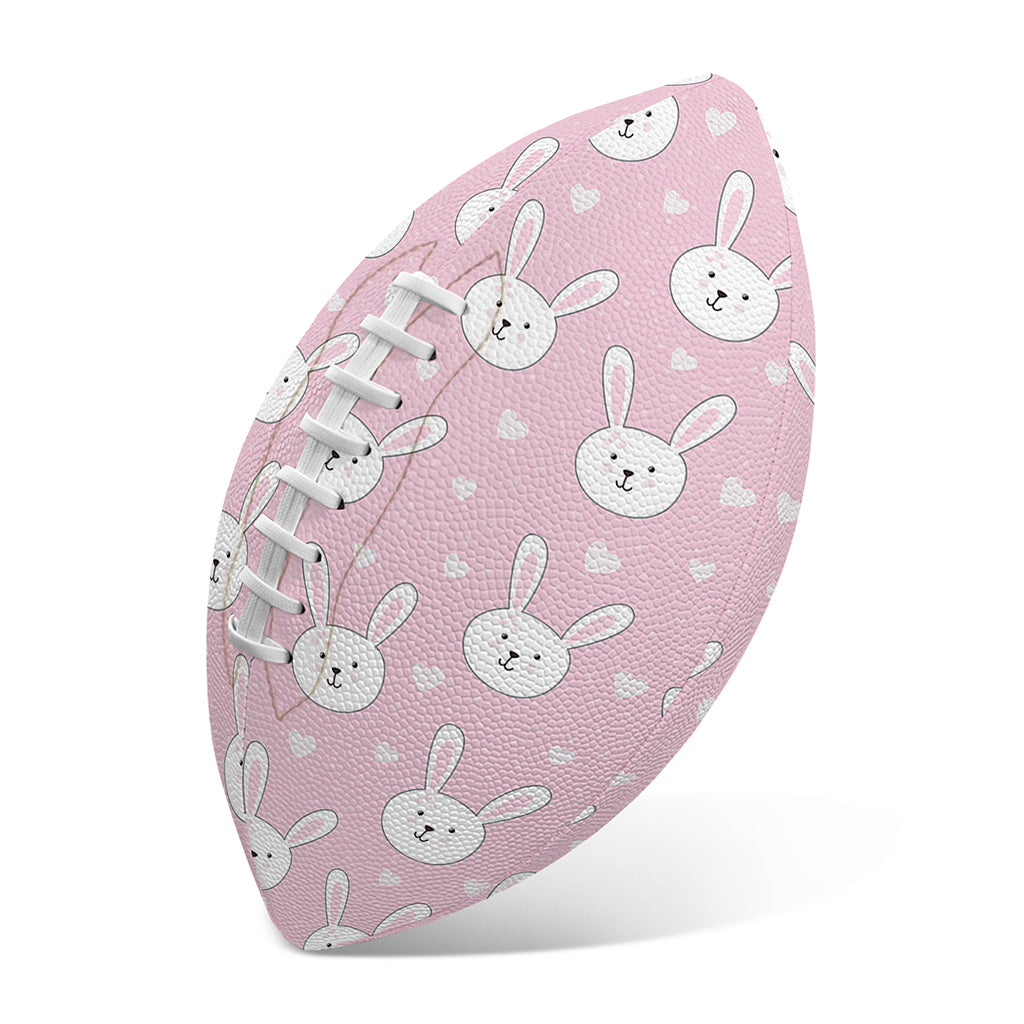 Pink Rabbit Pattern Print Rugby Ball
