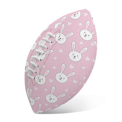 Pink Rabbit Pattern Print Rugby Ball