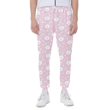 Pink Rabbit Pattern Print Scuba Joggers