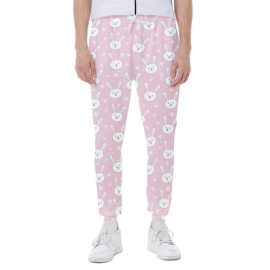 Pink Rabbit Pattern Print Scuba Joggers