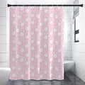 Pink Rabbit Pattern Print Shower Curtain