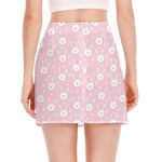 Pink Rabbit Pattern Print Side Slit Mini Skirt