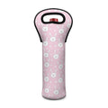 Pink Rabbit Pattern Print Single Neoprene Wine Tote