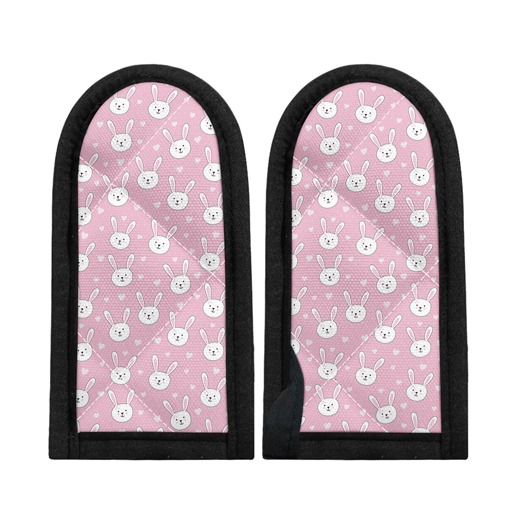 Pink Rabbit Pattern Print Skillet Handle Cover