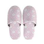 Pink Rabbit Pattern Print Slippers