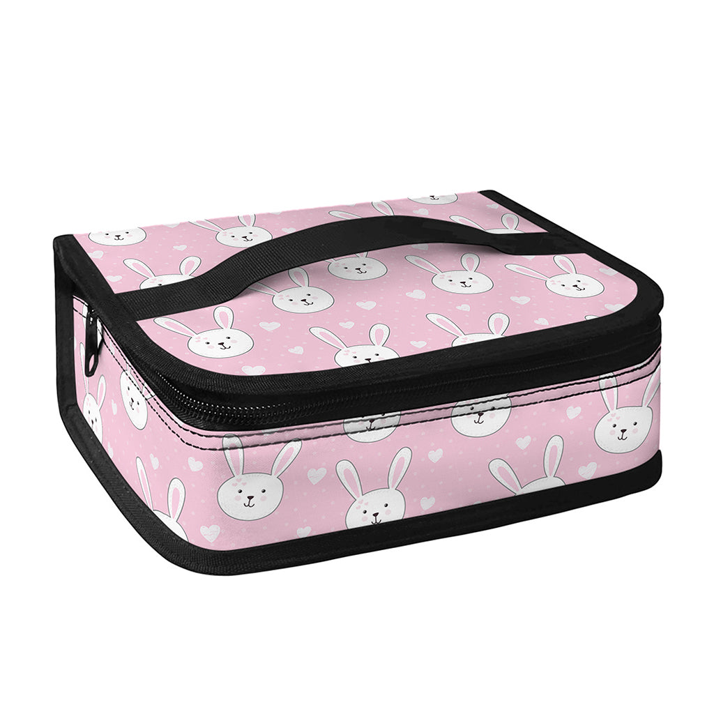 Pink Rabbit Pattern Print Small Lunch Bag