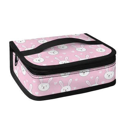 Pink Rabbit Pattern Print Small Lunch Bag