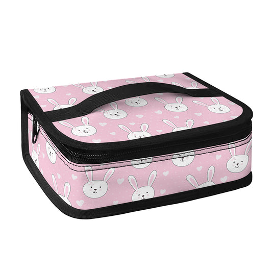 Pink Rabbit Pattern Print Small Lunch Bag