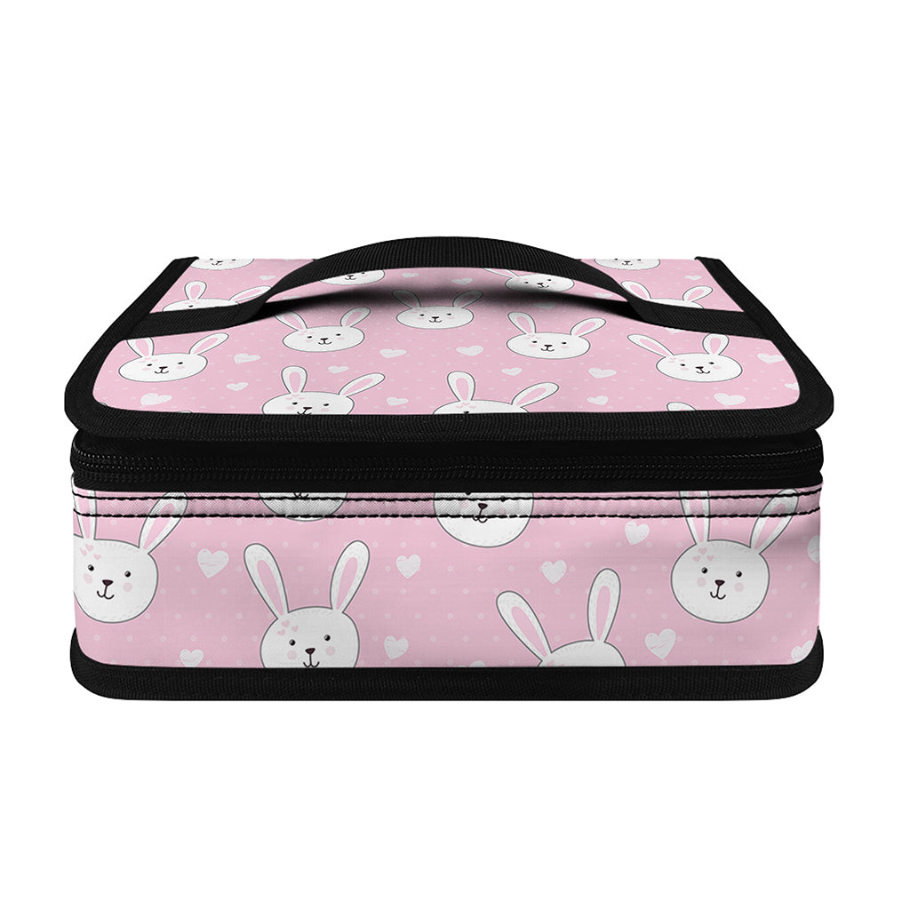 Pink Rabbit Pattern Print Small Lunch Bag