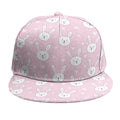 Pink Rabbit Pattern Print Snapback Cap