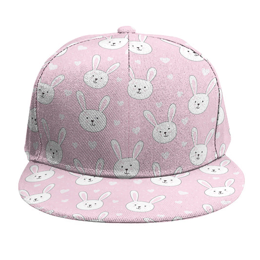 Pink Rabbit Pattern Print Snapback Cap