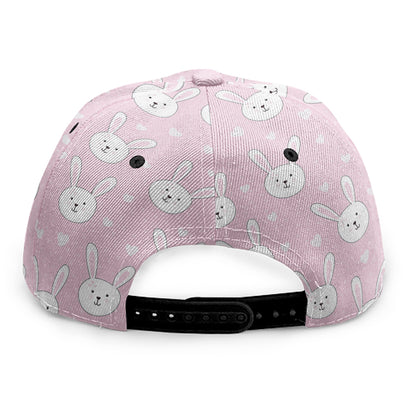 Pink Rabbit Pattern Print Snapback Cap