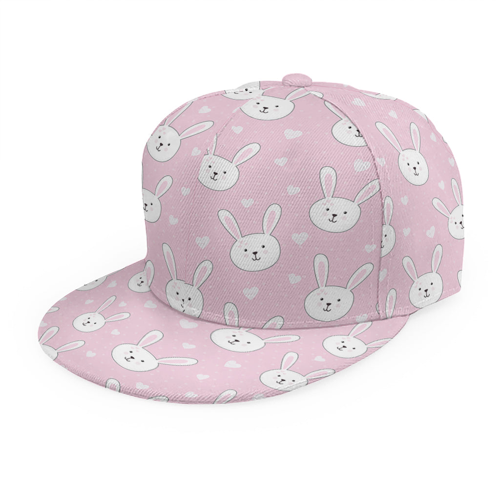 Pink Rabbit Pattern Print Snapback Cap