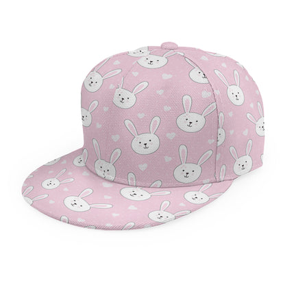 Pink Rabbit Pattern Print Snapback Cap