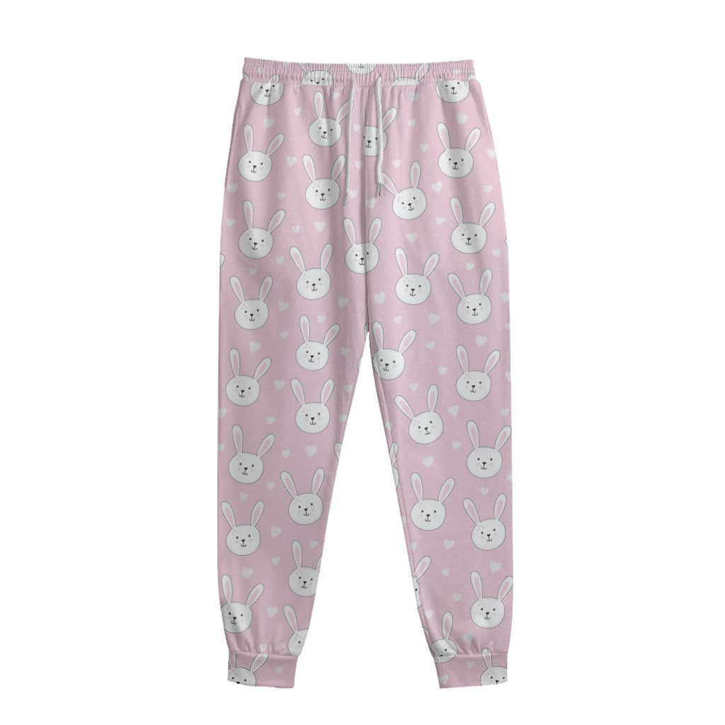 Pink Rabbit Pattern Print Sweatpants