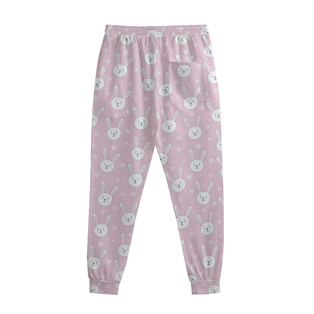 Pink Rabbit Pattern Print Sweatpants