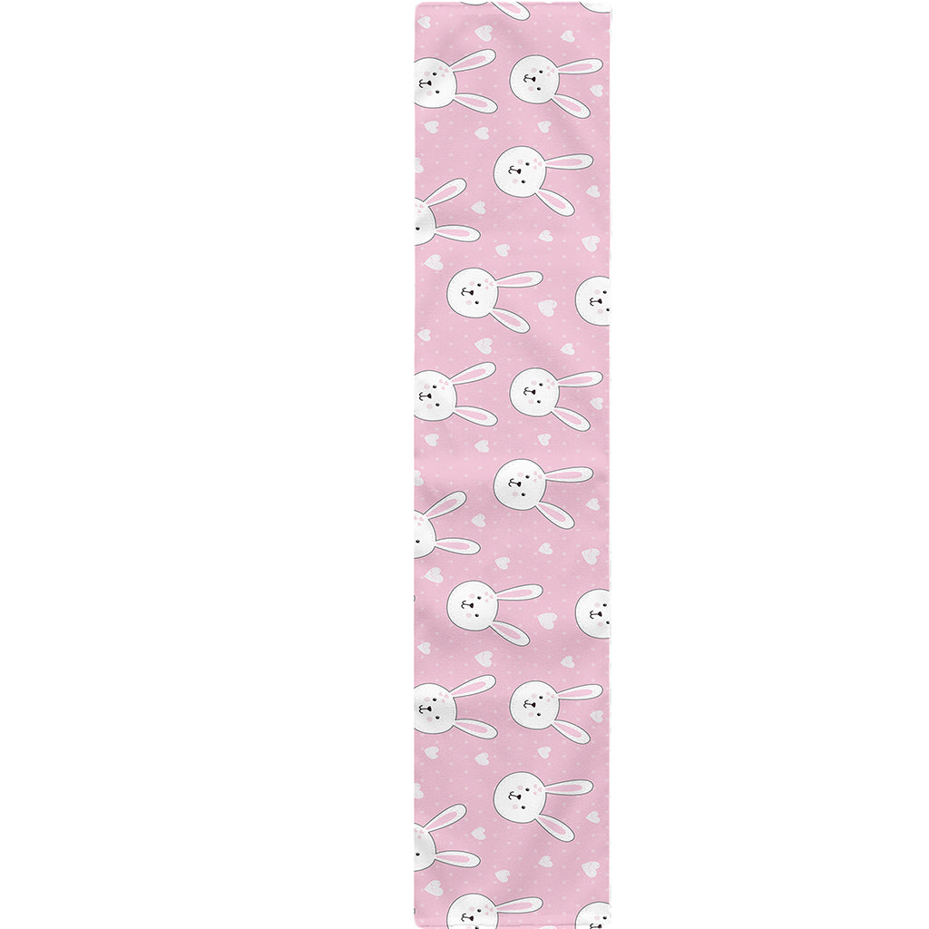 Pink Rabbit Pattern Print Table Runner