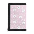 Pink Rabbit Pattern Print Trifold Wallet