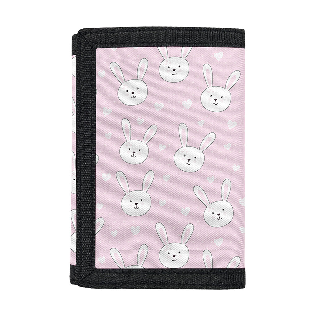 Pink Rabbit Pattern Print Trifold Wallet