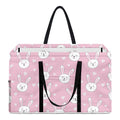 Pink Rabbit Pattern Print Utility Tote Bag