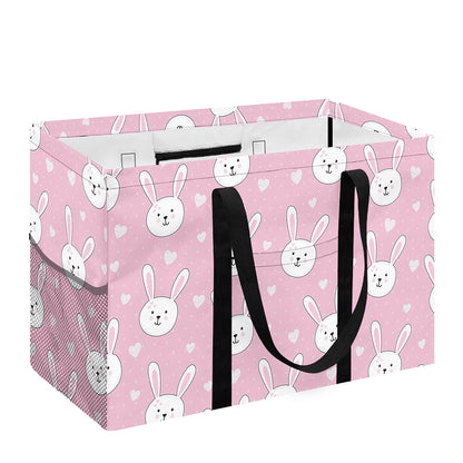 Pink Rabbit Pattern Print Utility Tote Bag