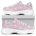 Pink Rabbit Pattern Print White Chunky Shoes