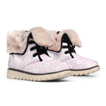 Pink Rabbit Pattern Print Winter Boots
