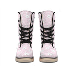 Pink Rabbit Pattern Print Winter Boots