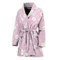 Pink Rabbit Pattern Print Women's Bathrobe