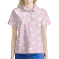 Pink Rabbit Pattern Print Women's Polo Shirt