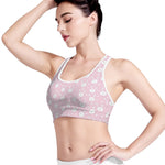 Pink Rabbit Pattern Print Women's Sports Bra