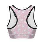 Pink Rabbit Pattern Print Women's Sports Bra