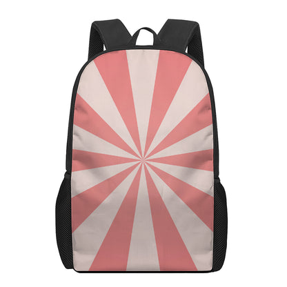 Pink Radial Rays Print 17 Inch Backpack