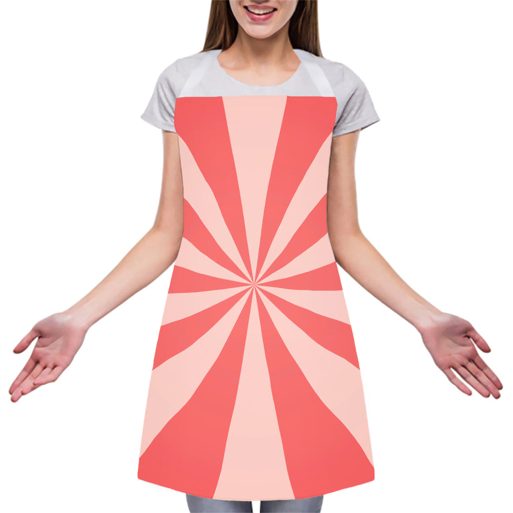 Pink Radial Rays Print Adjustable Apron