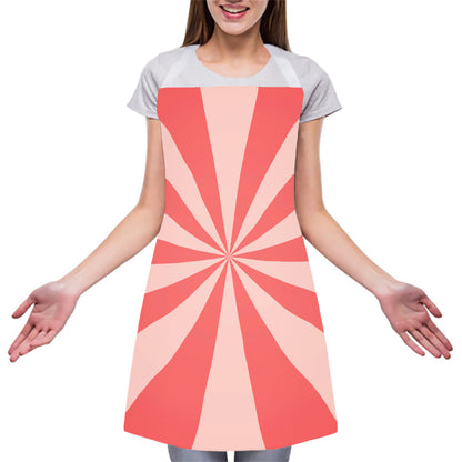 Pink Radial Rays Print Adjustable Apron