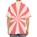 Pink Radial Rays Print Aloha Shirt