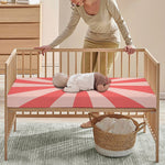 Pink Radial Rays Print Baby Crib Sheet