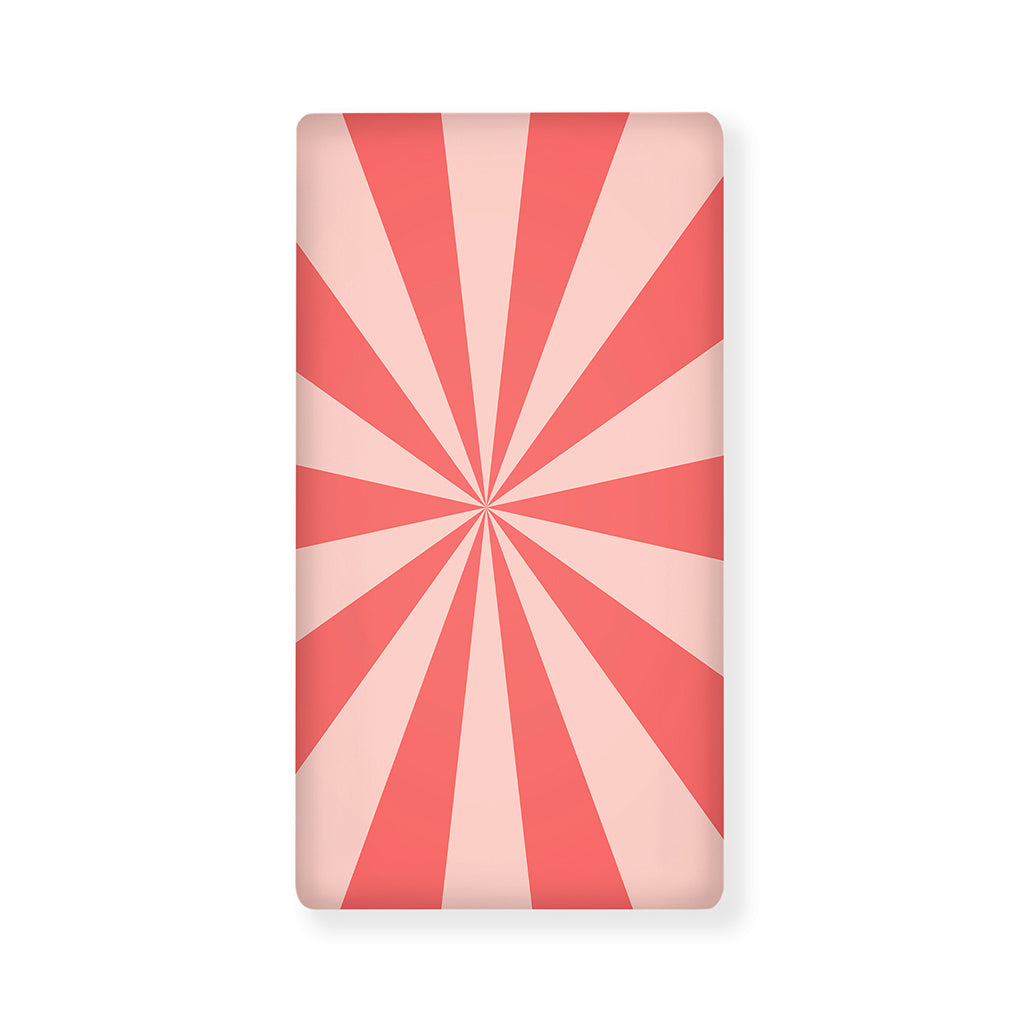 Pink Radial Rays Print Baby Crib Sheet