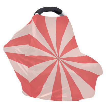 Pink Radial Rays Print Baby Seat Cover