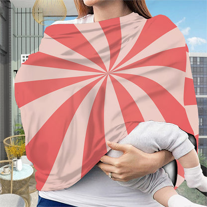 Pink Radial Rays Print Baby Seat Cover